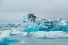Iceland. Fjallsarlon Glacier Lake at the south end of the glacier in Vatnajokull National Park. Art Print